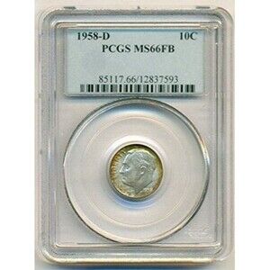 1958 D Roosevelt Dime MS66 FB PCGS Copper Color